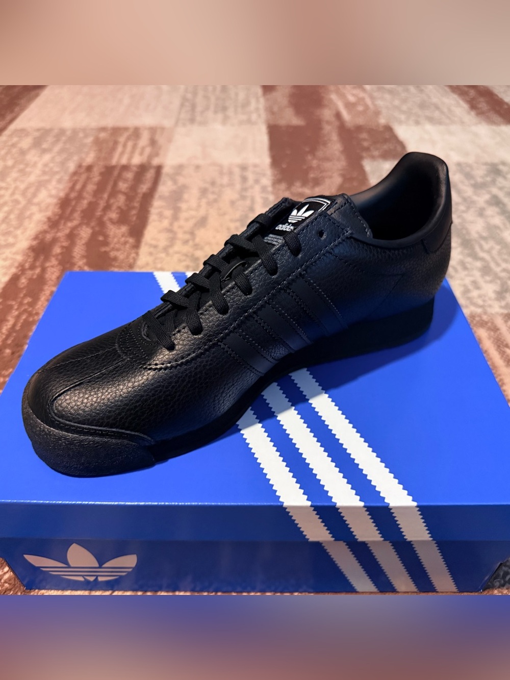 adidas Samoa Men's Black Leather Sneakers - Picture 6 of 9
